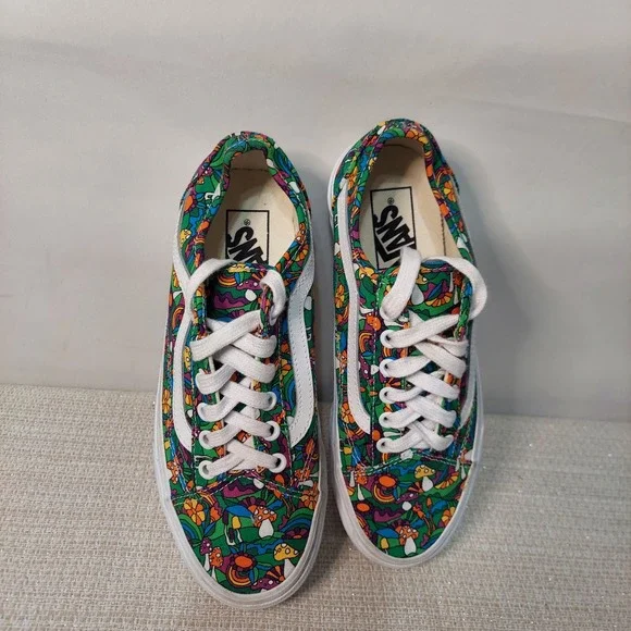 Vans Old Skool Psychedelic Mushroom Floral Print Sneakers Womens 6.5/Men 5 - Picture 5 of 8